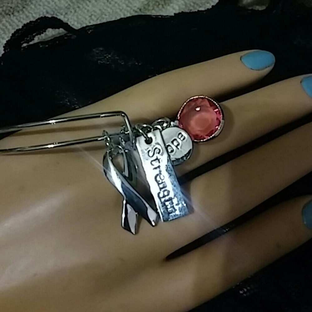 Breast cancer charm bracelets